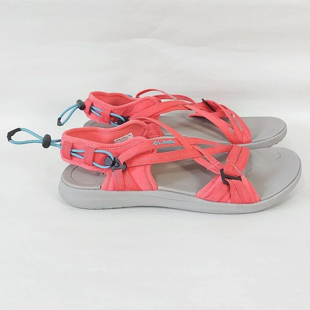 Columbia Women Trekking Strappy Hiking Sandals Size 10 Coral Outdoor Casual